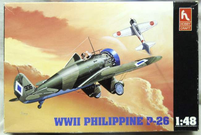 Hobby Craft 1/48 Philippine P-26 Peashooter - Philippine Army Air Corps 6 Sq 1941 or Guatemala Air Force 1943-1955, HC1559 plastic model kit